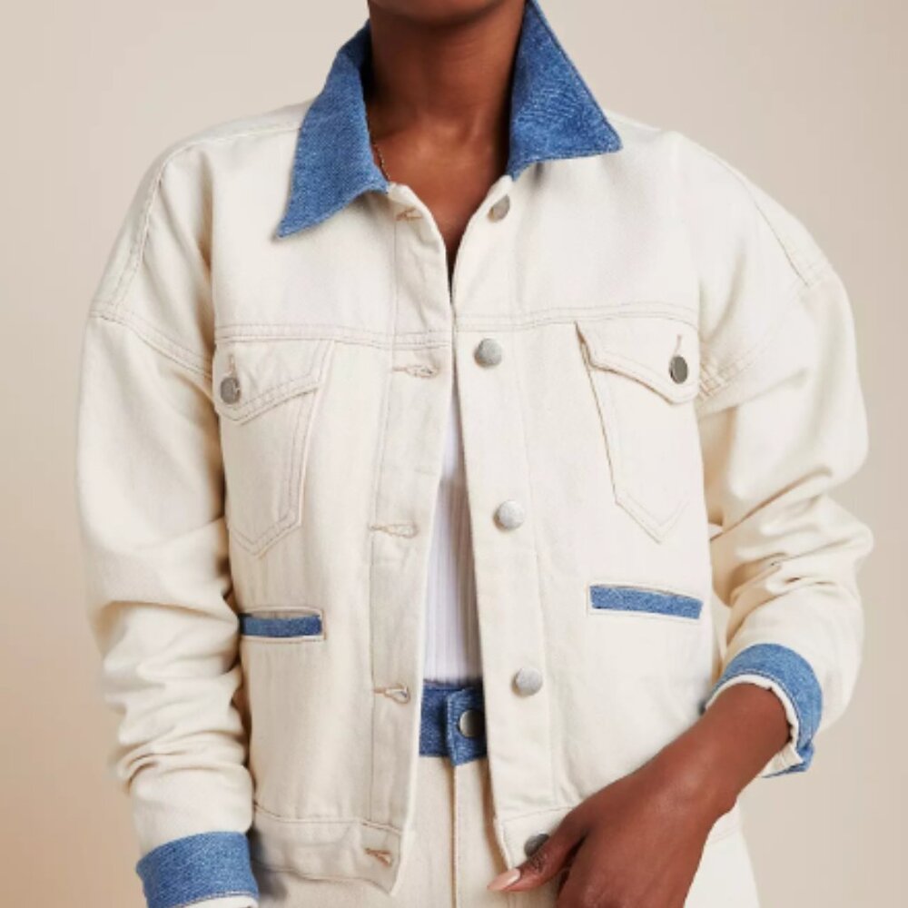 Just Female Sika Contrast Denim Jacket Small S